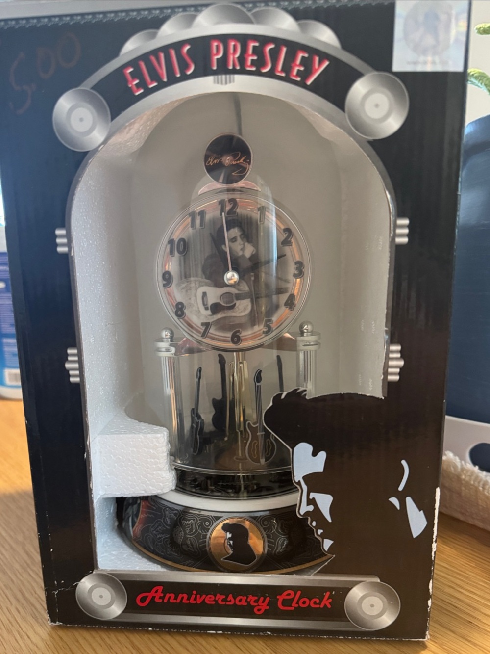 Elvis Presley Anniversary Clock - Black & Silver